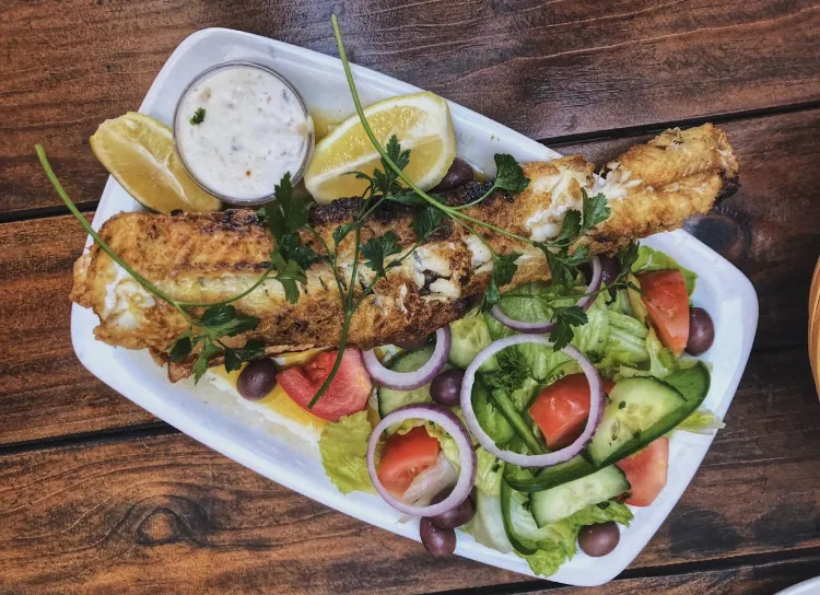 Fish with a side salad