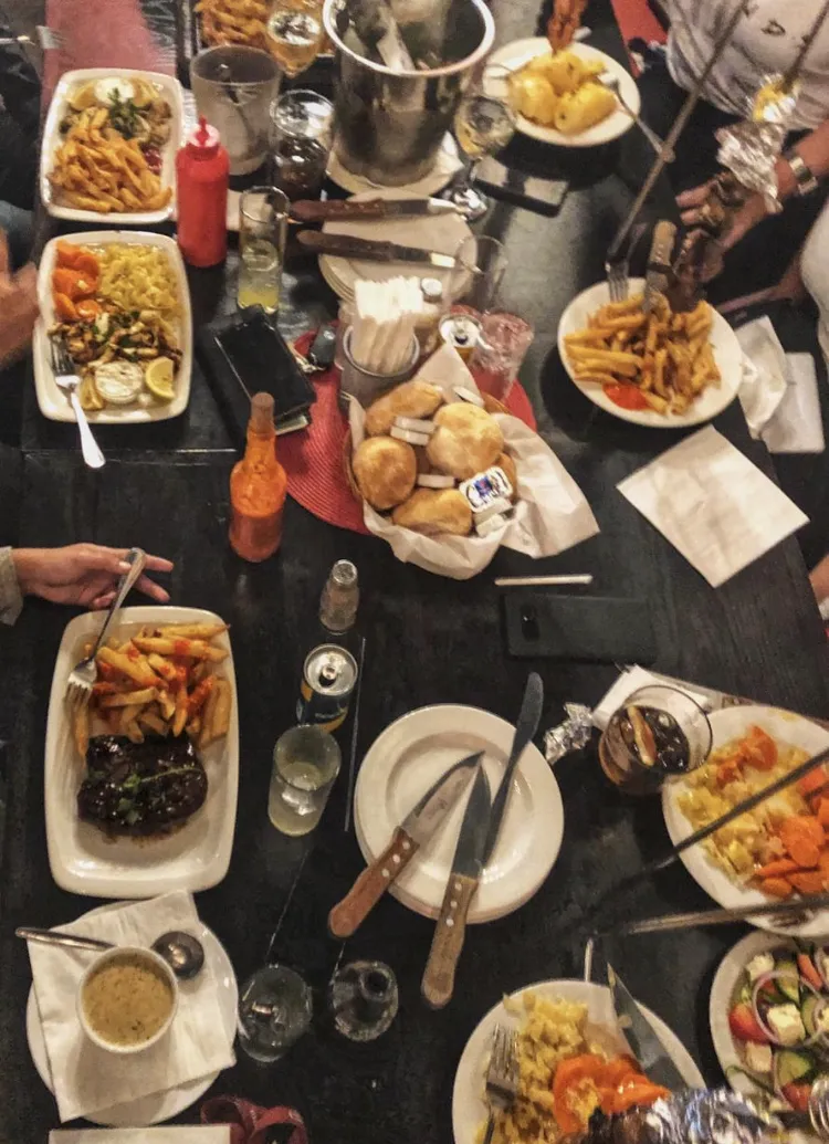 A table full of Vasco’s dishes seen from above